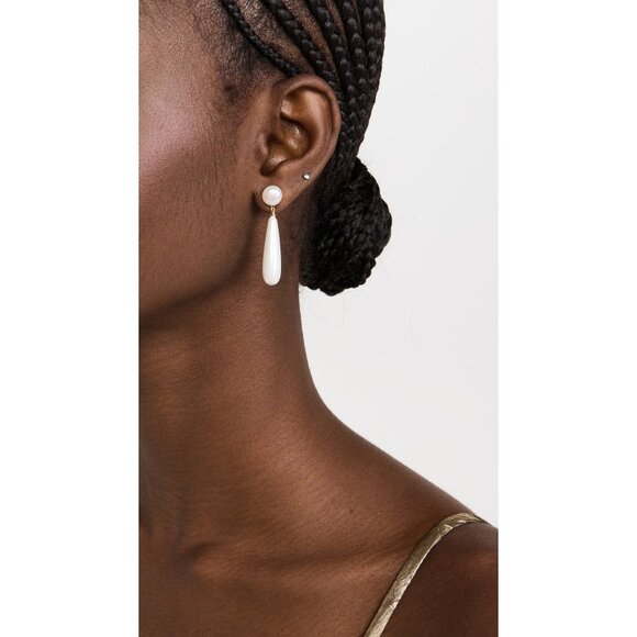 SHASHI Linnea Pearl Drop Earring in Pearl One Size New Womens Dangle - Picture 8 of 11